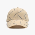 Beige breathable mesh baseball cap with all-over DISANGSA letter print for outdoor sports - Adjustable / Khaki
