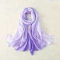Close-up of silk-satin scarf showing gradient purple to white texture and soft sheen - Purple Gradient