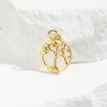 Detailed view of a golden tree of life pendant featuring an iridescent mother of pearl inlay - Tree Of Life Style (ZYN-DMK657G)