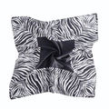 Foulard quadrato classico in seta a righe bianche e nere con finitura satinata - Stile Zebra Nero e Bianco (Tipo di Ordine)