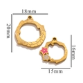 Pendentifs fleurs en acier plaqué or 18k en tailles 18mm et 15mm avec détails en émail - Or-G17 Couronne