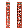 Dettaglio degli striscioni natalizi a quadri rossi e neri con frasi festive di Natale - MC18 Rosso Nero Plaid Let It Snow