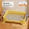 Yellow dog potty tray with stainless steel mesh and scooper for medium small dogs - 15mm Grid / Yellow