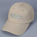 Beige baseball cap with 3D FRIENDS embroidery and adjustable strap in twill cotton - M (56-58cm) / Khaki