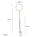 Lepelvormige tandheelkundige tool sleutelhanger in zilver, creatief metalen geschenk - Gesimuleerde Tandheelkundige Spiegel