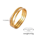 Bracciale a triplo incrocio in acciaio al titanio dorato con cristalli incastonati - Oro-Triplo Strato Incrociato con Strass