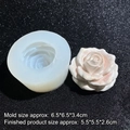 Rose flower silicone mold for DIY candles and resin crafts with dimensions 6.5x6.5x3.4cm - 5# Rose (15-927) / Clear