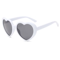White heart-shaped polarized sunglasses with smoke grey lenses for stylish women - Polarized Lens / White Frame Grey Lens (Polarized)