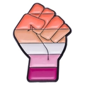 Pin de esmalte creativo en forma de puño con rayas coloridas de la bandera Lésbica - Estilo Puño Orgullo Lésbico(XZ8329)