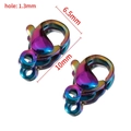 Rainbow stainless steel lobster clasp 10x6.5mm with 1.3mm hole for jewelry making - 12mm / Colorful
