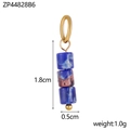 Macro detail of natural blue stone pendant with 1.8cm height and golden metal loop - Lapis Blue