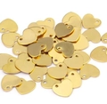 Polished gold stainless steel heart charms with single hole for jewelry making - Gold Color Heart 6*7mm