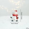Christmas snowman figurine with red hat and scarf, ceramic desktop holiday decoration ornament - Snowman with Red Scarf (Resin)