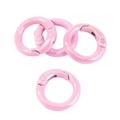 Pink purple round spring ring clasp for DIY jewelry making and keychains - Plated Pink