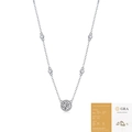 925 silver moissanite station necklace with round cut stones and GRA certificate - Round Bezel Setting Style (N13499) - 1ct (With GRA Certificate)
