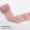 4cm wide frayed edge chiffon silk ribbon in dusty pink for gift wrapping and floral bouquets - Cornus Pink / 4cm*5m/Roll