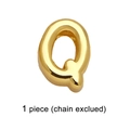 Polished gold initial Q charm pendant for DIY bracelets and necklaces, 1 piece - Letter Q