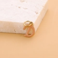 Pink enamel letter D pendant with gold plated stainless steel ring on stone - Enamel Letter-D