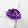 Purple marble textured fan-shaped hair clip made of premium resin for elegant hairstyles - Jade Purple