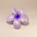 Purple gradient plumeria hair claw clip with a matte finish for hair styling - Glossy Plumeria Hair Claw / 8x7x4cm / Holographic Purple