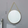 Miroir mural rond doré 30,5 cm avec chaîne pour une décoration nordique épurée - Grand / Or