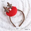 Christmas antler headband with red hat design, 18cm x 13cm size for festive parties - Beret-Red