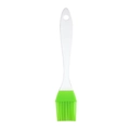 Silicone oil brush with ergonomic white handle and durable green bristles for BBQ and baking - Single Pack / Green