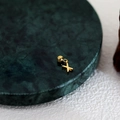 Golden DIY letter X pendant with bead charm on elegant marble base for jewelry - Letter Pendant (X) / Gold