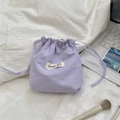 Light purple drawstring storage pouch by Sozakka with satin ribbons and logo tag - Light Purple
