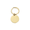 Minimalist gold round mirror stainless steel keychain with polished DIY metal tag charm - Gold (MP103)