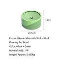Bol à eau flottant vert et blanc pour chat avec design anti-éclaboussures en ABS et PP - Blanc & Vert