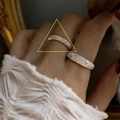 Elegant 925 sterling silver ring with textured frosted finish worn on finger - Silver Frosted Starry (JZ0859)