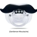 Funny baby pacifier with black gentleman mustache design made of clear silicone - Silicone Gentleman Mustache
