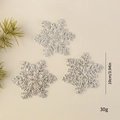 Dreiteiliges Set silberner Glitzer-Schneeflocken für Weihnachtsbaumschmuck, 10cm Größe - 3er-Set / Silber