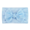 Soft light blue nylon bow headband for infants with high elasticity and cute design - Light Blue