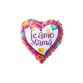 18-inch heart-shaped foil balloon with Te amo Mamá text for Mother's Day decor - 18 Inch Rose Pink Edge Heart I Love You Mom (F0703)