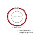 Pulsera tennis de plata con cristales de circonita roja de 17 cm de longitud - 4.0 Oro Blanco Circonia Roja - 17cm