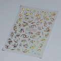 Sticker nail art holographique motif européen H-014 avec effet laser esthétique - Motif Européen - Holographique (M-014-Laser)