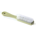 Light green laundry brush with soft white bristles and ergonomic handle for home cleaning - Pink