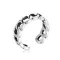 Anello punk vintage a catena per uomo con finitura in argento antico e design regolabile - Anello Traforato