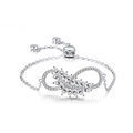 Silver S925 sterling silver bracelet with infinity charm and marquise cut rhinestones - Platinum Plated Infinity Symbol Bolo Bracelet 5g