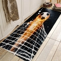 Tappeto passatoia lungo con pallone da calcio dinamico che colpisce la rete su sfondo stellato - 40x60cm / Calcio di Fuoco Cielo Stellato (3)