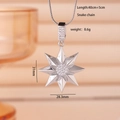 Collana in argento con pendente a stella ottagonale, catena snake e cristalli - Stella a Otto Punte Argento (2645)