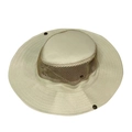Detail of outdoor sun hat featuring breathable mesh crown and snap buttons on the brim - One Size(58cm) / Off White