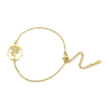 Golden stainless steel bracelet featuring a delicate rose flower pendant with adjustable chain - Rose / Gold