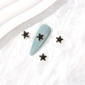 Black star nail art charm with gold base and crystal stone for DIY manicure designs - Gold Black Zirconia