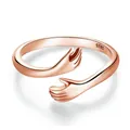 Minimalistischer Umarmungsring aus 925er Sterlingsilber mit einer Roségoldbeschichtung - Einstellbar Offen / Roségold