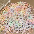 Set of 100 high-elastic hair ties in assorted macaron colors for girls and children - Candy Color Nylon 100pcs