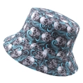 Bob réversible avec imprimé 3D tête de mort et tentacules de pieuvre bleu turquoise - 58cm / Crâne et Tentacules de Poulpe