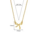 Detailansicht der 18k vergoldeten Schleife mit 13x14mm Größe und 38+7cm Kettenlänge - Goldene einfache Schleife